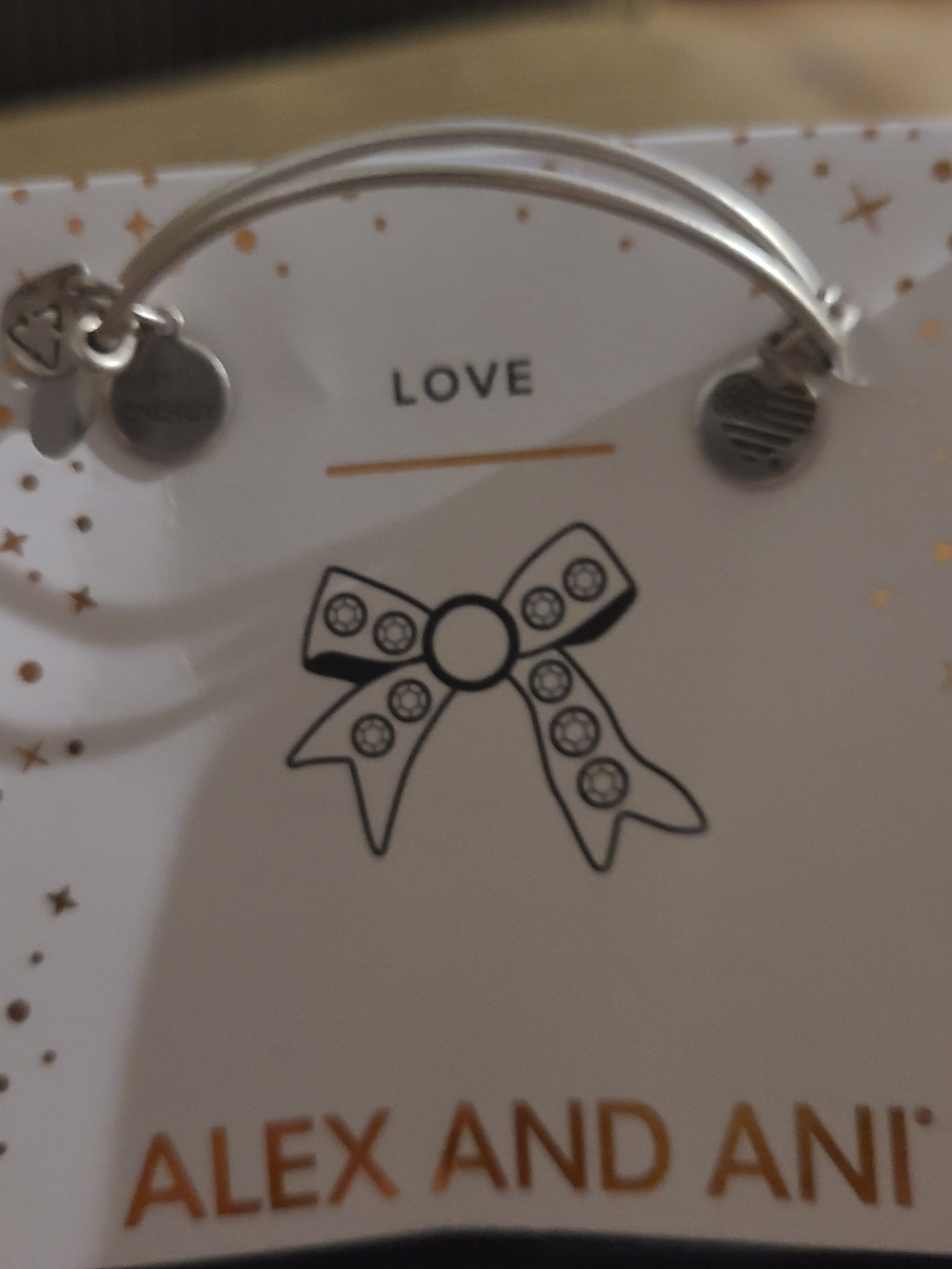 Alex and Ani Silver Bow Charm Expandable Bangle